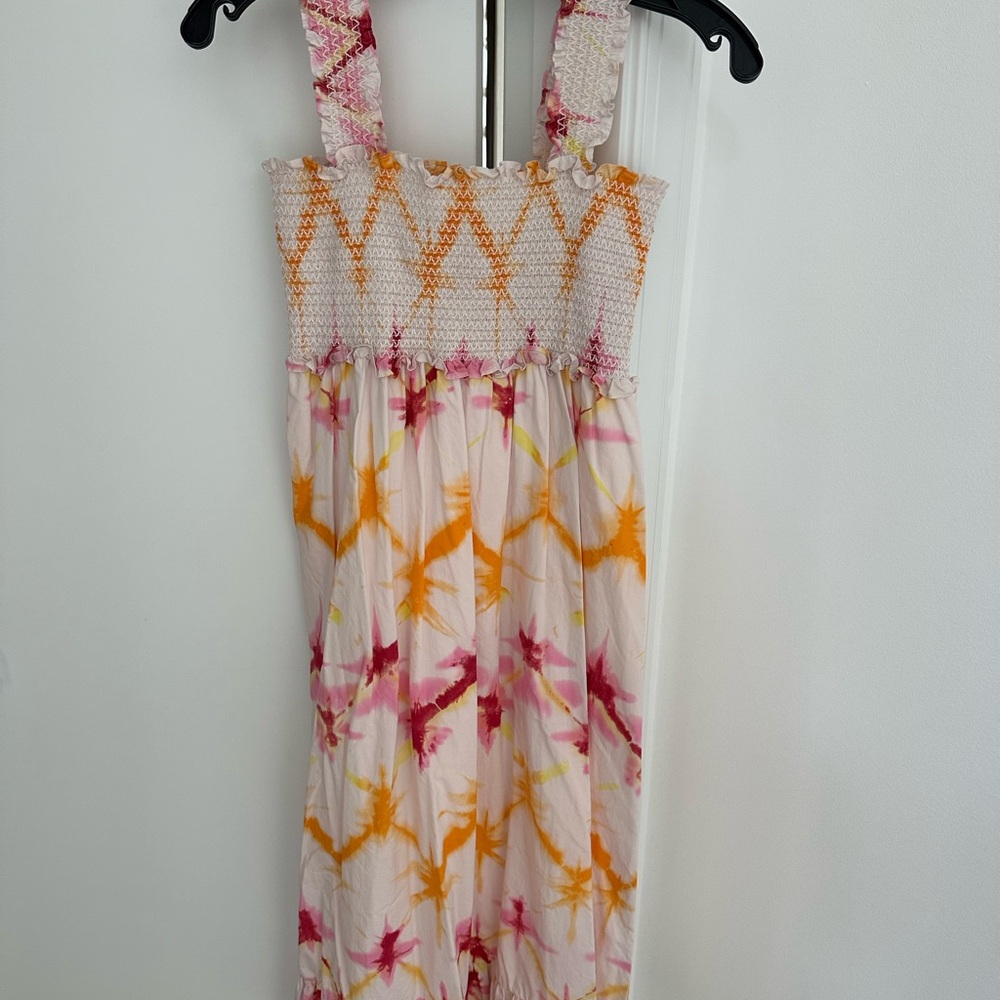 Rails “Rumi” Smocked Bodice Diamond Tie-Dye Midi Dress Size M